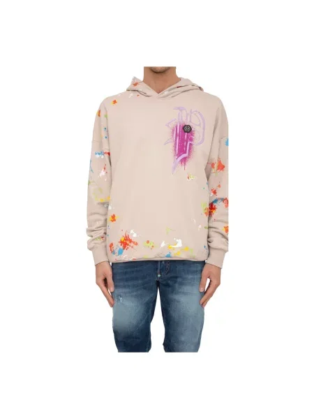 Bluza z kapturem Philipp Plein z kapturem beżowa