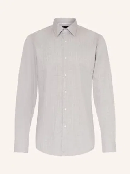 Boss Košile Hank Slim Fit světle šedá