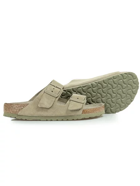Klapki Birkenstock zamszowe zielone