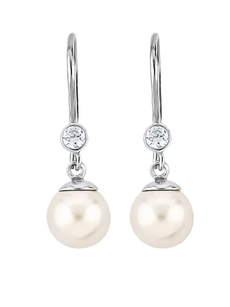 Nenalina Cercei argintiu / transparent / perlat alb