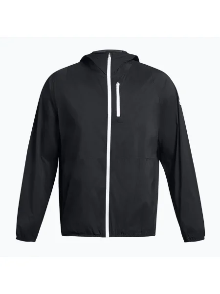 Jachetă de alergare Under Armour Launch Lightweight negru/negru/alb pentru bărbați alb