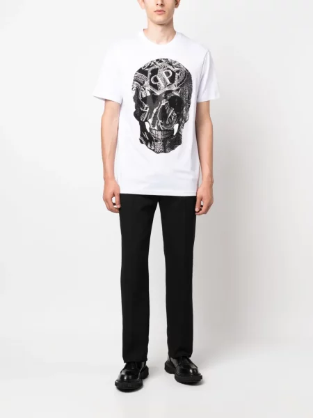 Gyvatės rašto marškinėliai Philipp Plein balta