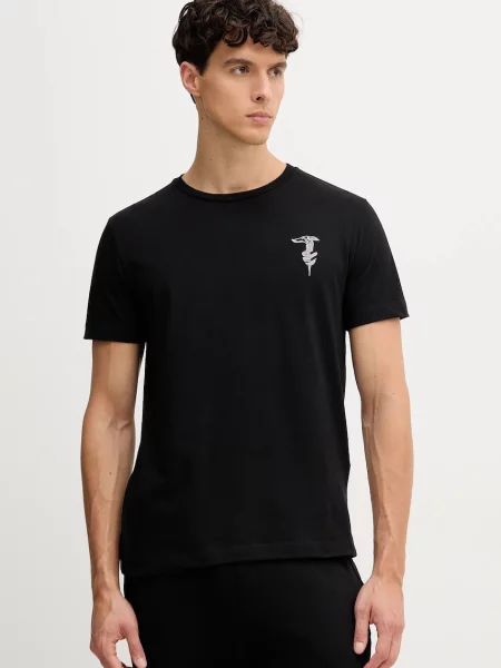 Тениска Trussardi с апликация черно