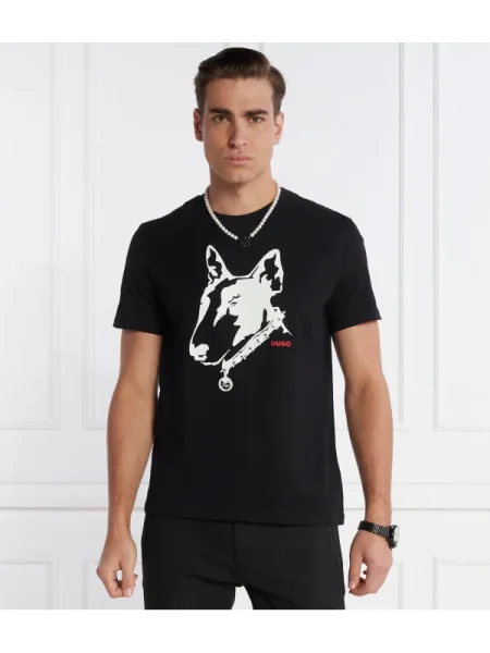 HUGO Tricou Dammock | negru