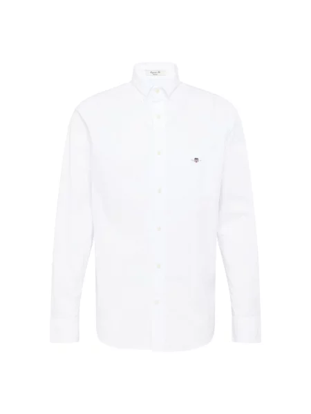 Cămașă Gant business din poplin alb