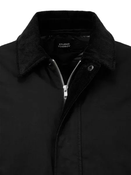 Manšestrová s límcem lov bunda Tomboy černá