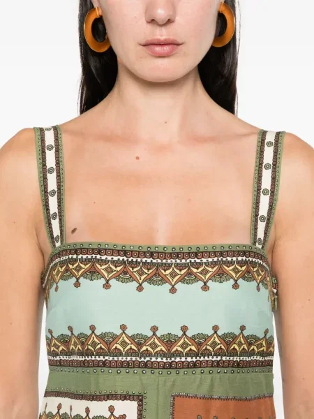 Rochie midi Alemais până la genunchi de costum verde