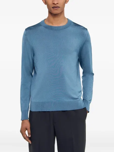 Pulover Sandro cu decolteu rotund albastru