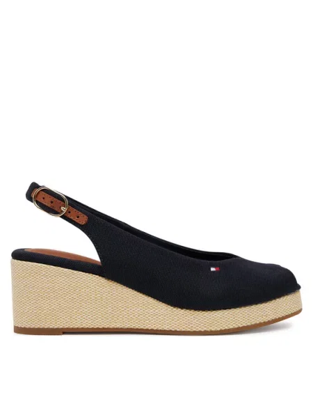 Tommy Hilfiger Sandale Flag Mid Wedge Espad Slingback tamnoplava