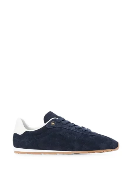 Sneakerși Tommy Hilfiger din piele de căprioară cu autograf albastru
