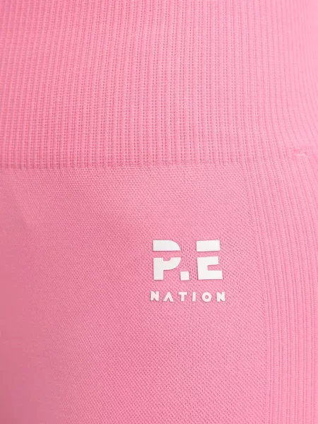 Однотонные бесшовные шорты P.e Nation с высокой посадкой розовые