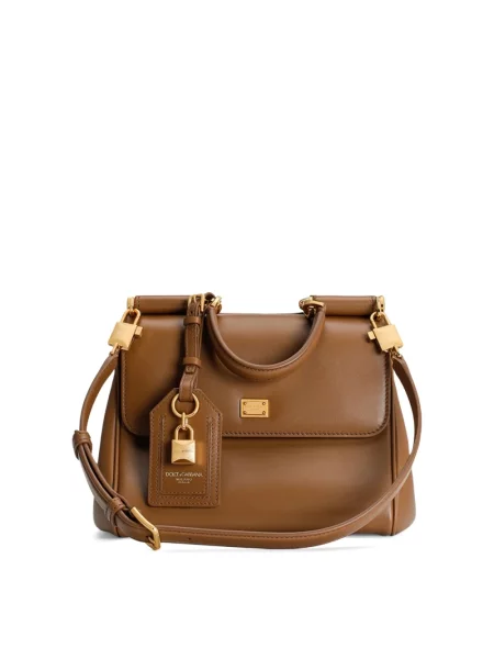Torebka Dolce And Gabbana skórzana brązowa