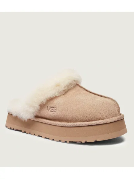 UGG Papuci de casă DISQUETTE | shearling | piele întoarsă maro