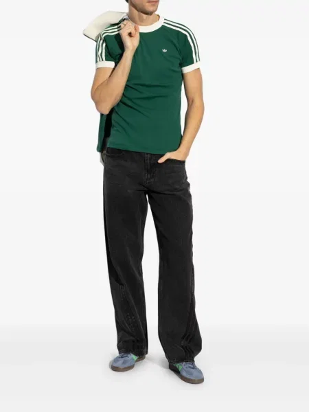 Тениска Adidas на райета кафяво