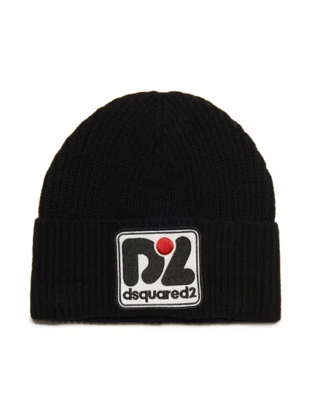 Czapka Dsquared2 prążkowana czarna