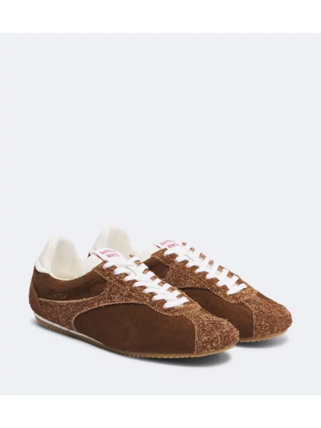 Sneakerși Bottega Veneta din piele de căprioară maro