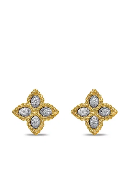 Cercei Roberto Coin cu model floral galben