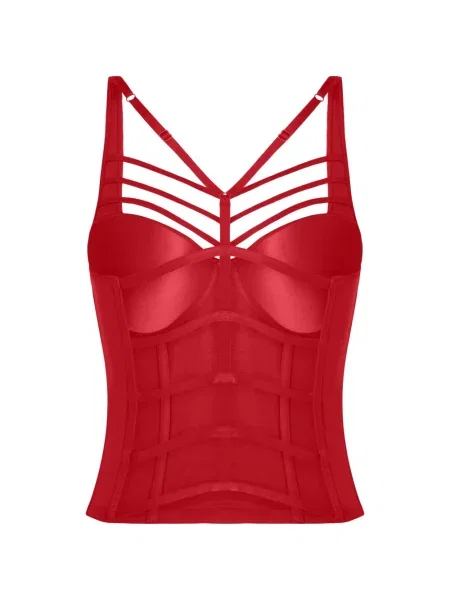 Maiou Marlies Dekkers tip corset cu bretele roșu