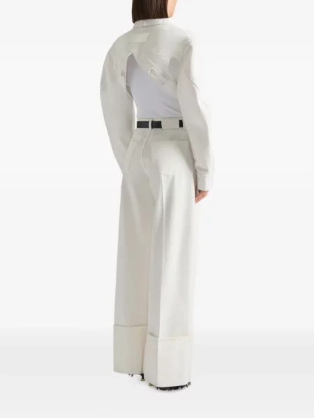 Decupat geacă de blugi Givenchy cu spatele deschis alb