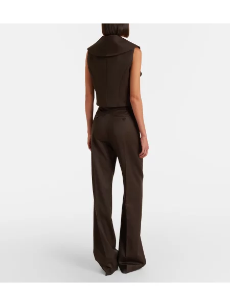 Pantaloni Mcqueen de lână maro