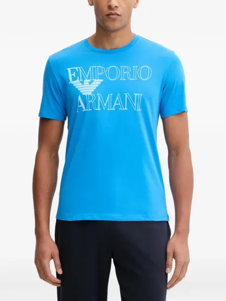 Tricou Emporio Armani cu imagine albastru