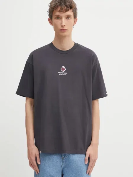 AAPE tricou din Clover Now uni gri