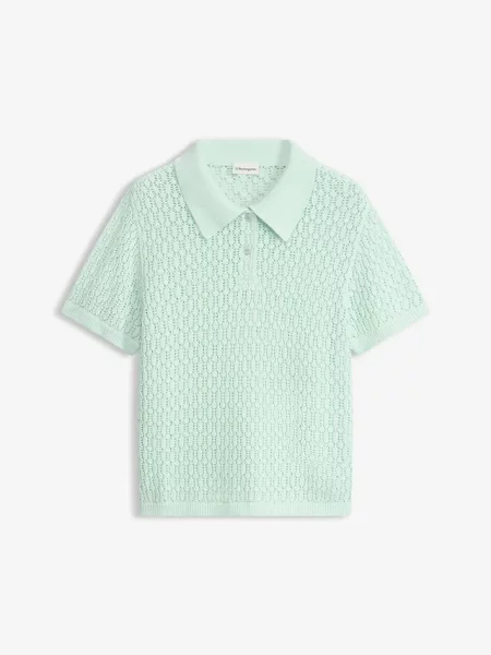 Sweter ażurowy z czystej bawełny zielony