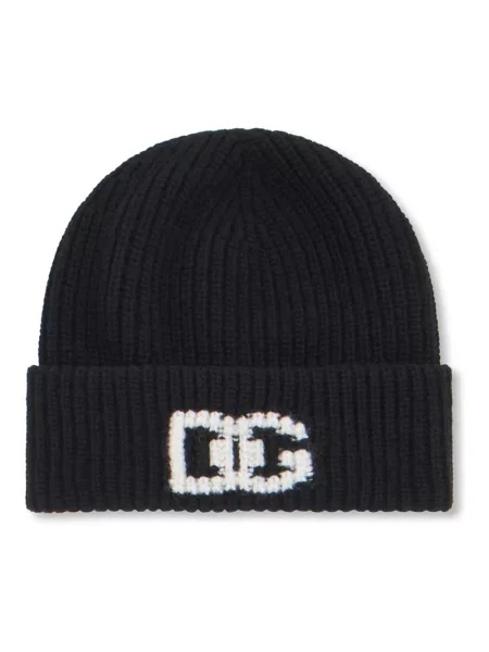 Czapka Dolce And Gabbana wełniana z logo czarna
