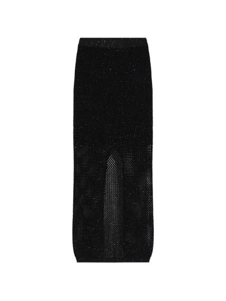 Dzianinowa spódnica maxi Akep z cekinami czarna