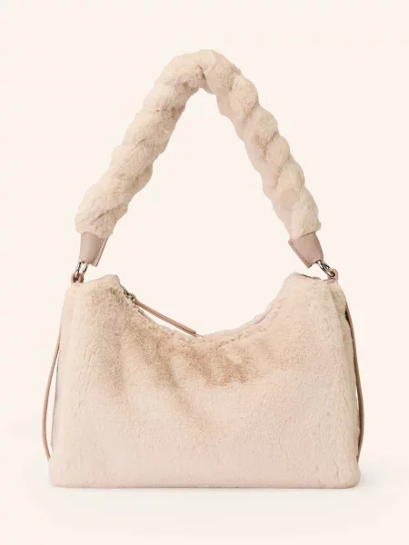 Coccinelle Torba Na Ramię Ze Sztucznego Futra weiss beżowy