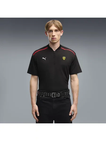 PUMA MÄ™ska koszulka polo Scuderia Ferrari Premium CLOUDSPUN o luÅºnym kroju Akcesoria S czarny