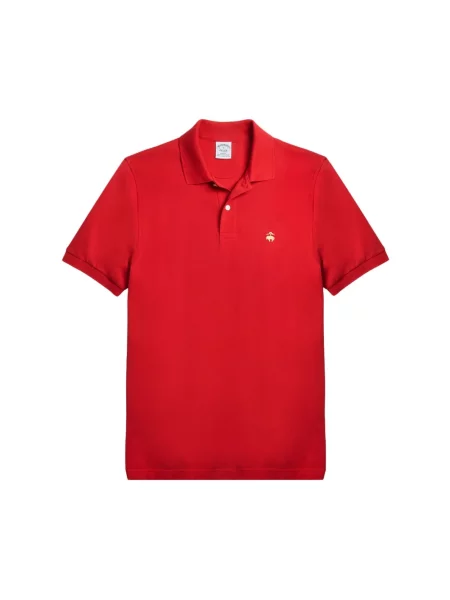 Koszulka polo Brooks Brothers ze stretchu czerwona