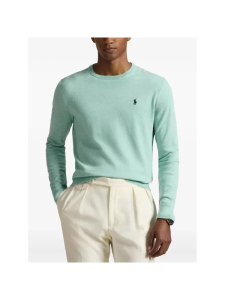Sweter Polo Ralph Lauren z logo zielony