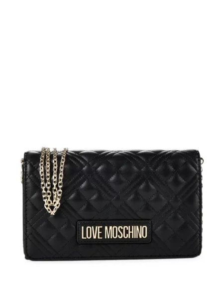 Matlasat geantă Love Moschino cu autograf negru