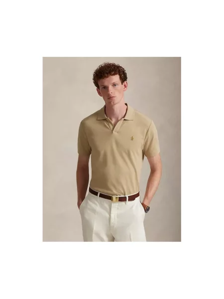 Koszulka polo Polo Ralph Lauren z logo beżowa