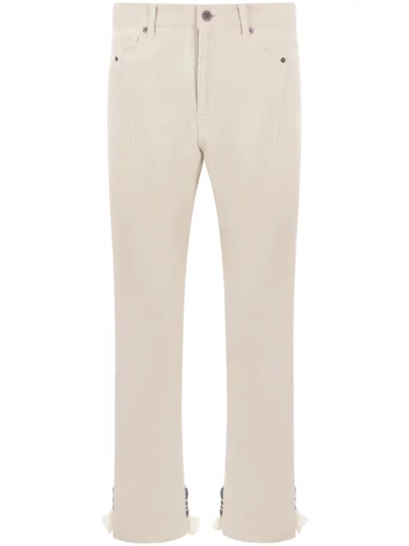 Pantaloni Undercover de catifea cord alb