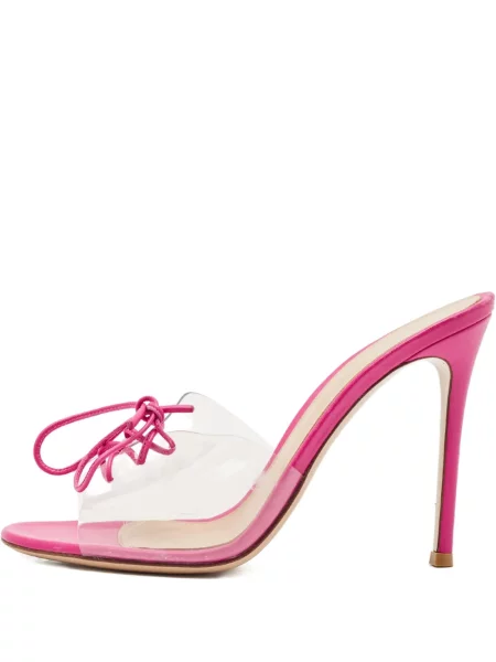 Сандали Gianvito Rossi с връзки с дантела бяло