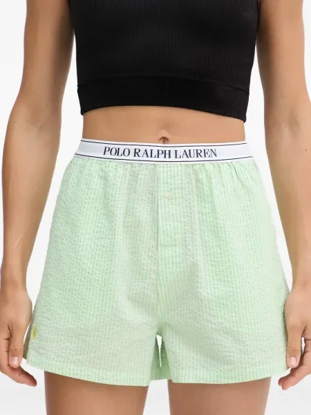Papuci Polo Ralph Lauren din piele cu autograf cu cordon albastru