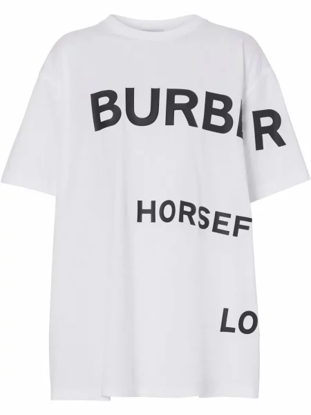 Tricou Burberry cu imagine alb