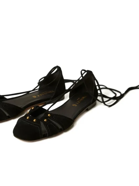 Papuci tip mules Twinset din piele negru