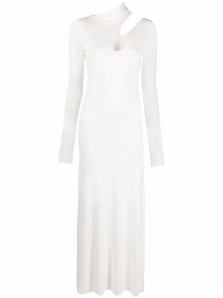 Rochie maxi Manuri lungă de costum alb