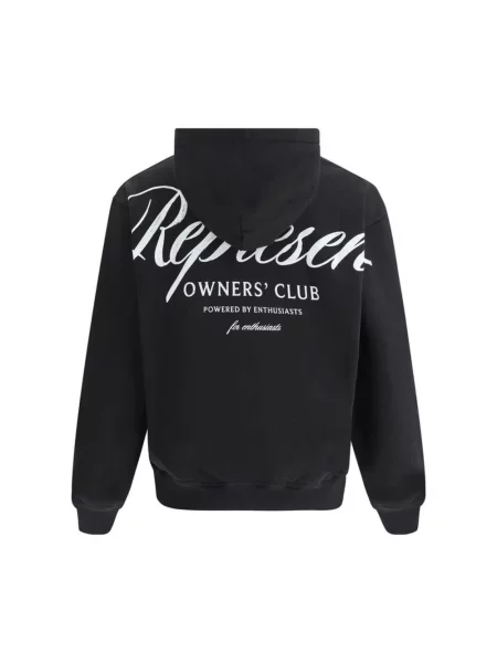 Lniana bluza z kapturem Represent czarna