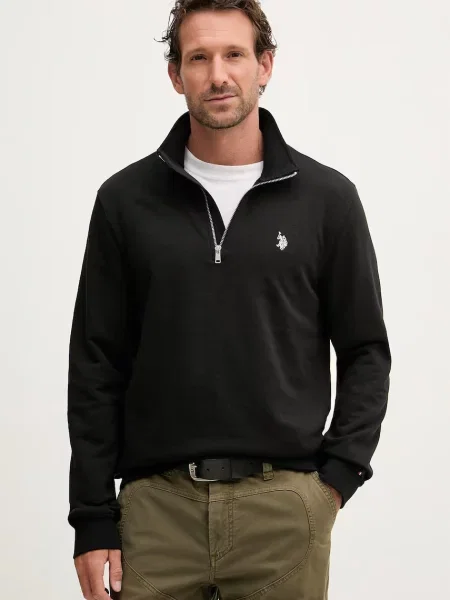 U.S. Polo Assn. hanorac bărbătesc cu DHM LB ZIP negru
