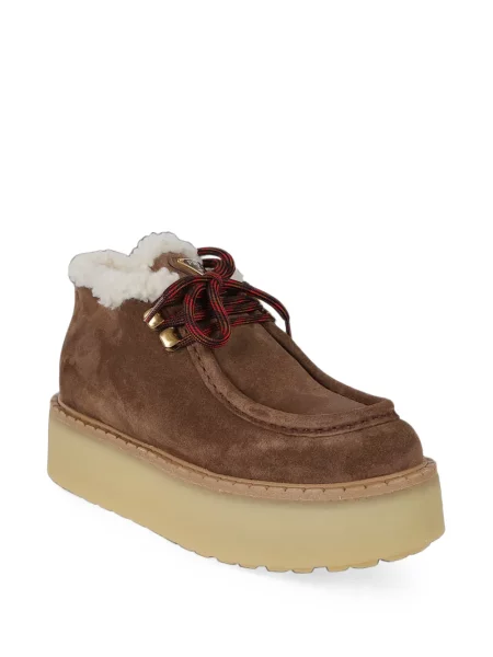Botine Prada din piele de căprioară maro