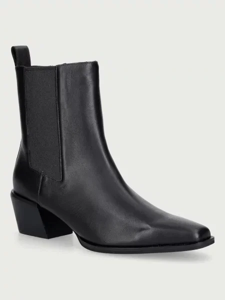 Nokwol botine pentru femei din piele Dusi Black Leather negru