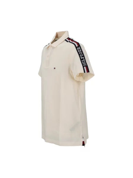 Koszulka polo o kroju regular fit z paskami w kontrastowym kolorze Tommy Hilfiger beżowe