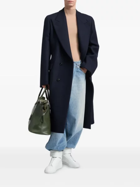 Dvouřadý kabát Maison Margiela modrý