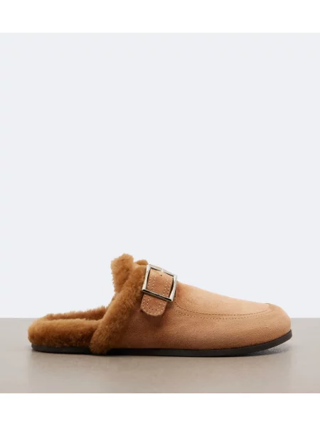 Papuci tip mules Jimmy Choo din piele de căprioară maro