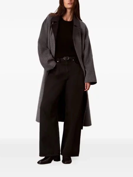 Cu centură palton Calvin Klein gri