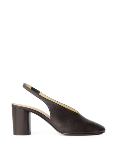 Pantofi cu toc Lemaire din piele slingback maro